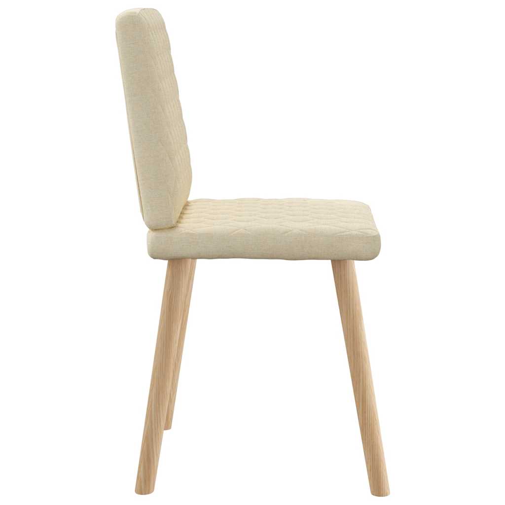 Cadeiras de jantar 6 pcs tecido cor creme
