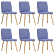 Cadeiras de jantar 6 pcs Jeans Tecido Azul