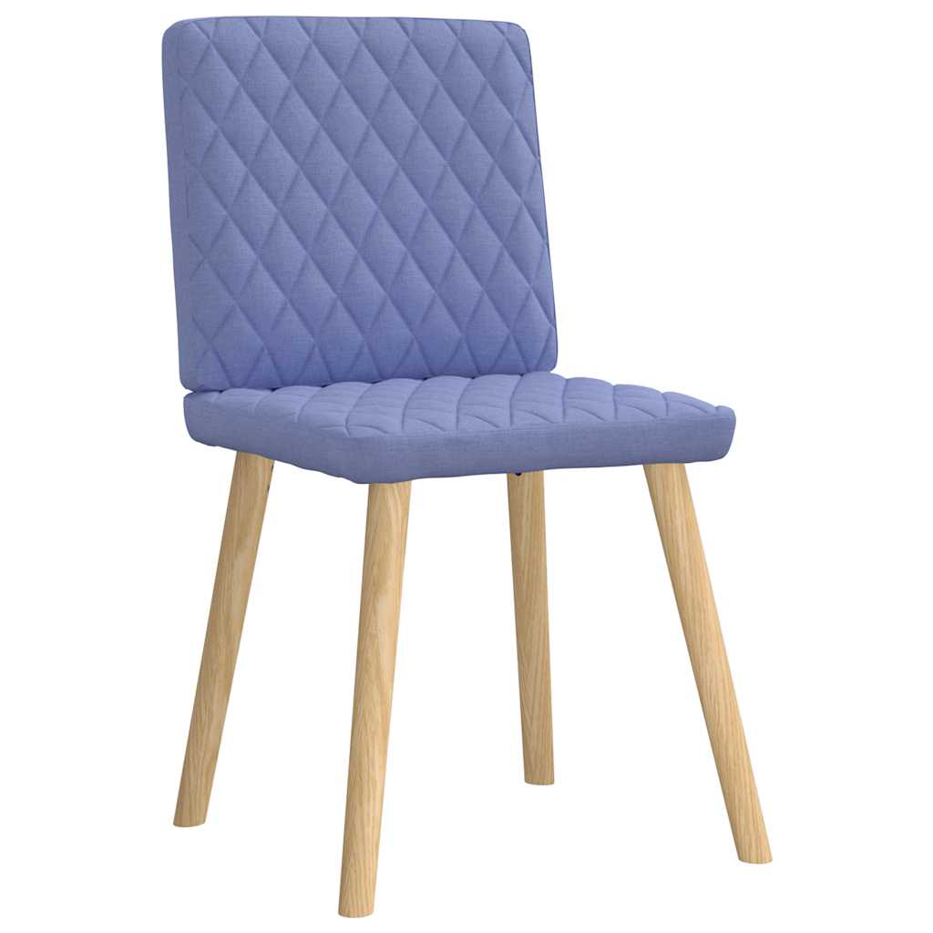 Cadeiras de jantar 6 pcs Jeans Tecido Azul