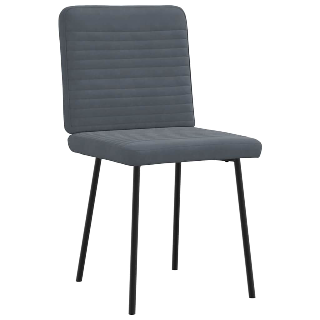 Cadeiras de jantar 6 pcs veludo cinzento-escuro