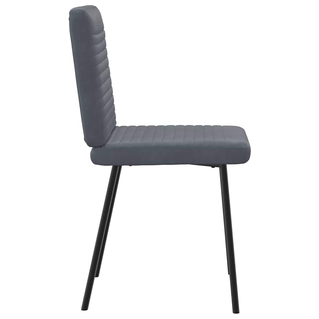 Cadeiras de jantar 6 pcs veludo cinzento-escuro