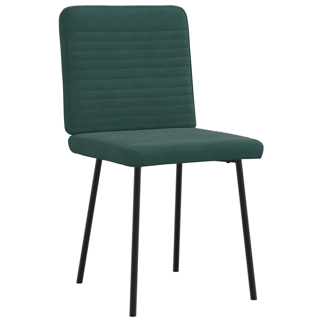Cadeiras de jantar 6 pcs veludo verde-escuro