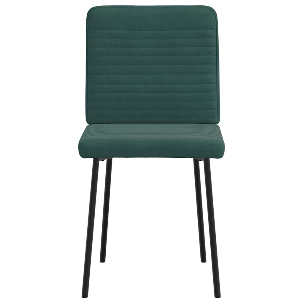 Cadeiras de jantar 6 pcs veludo verde-escuro