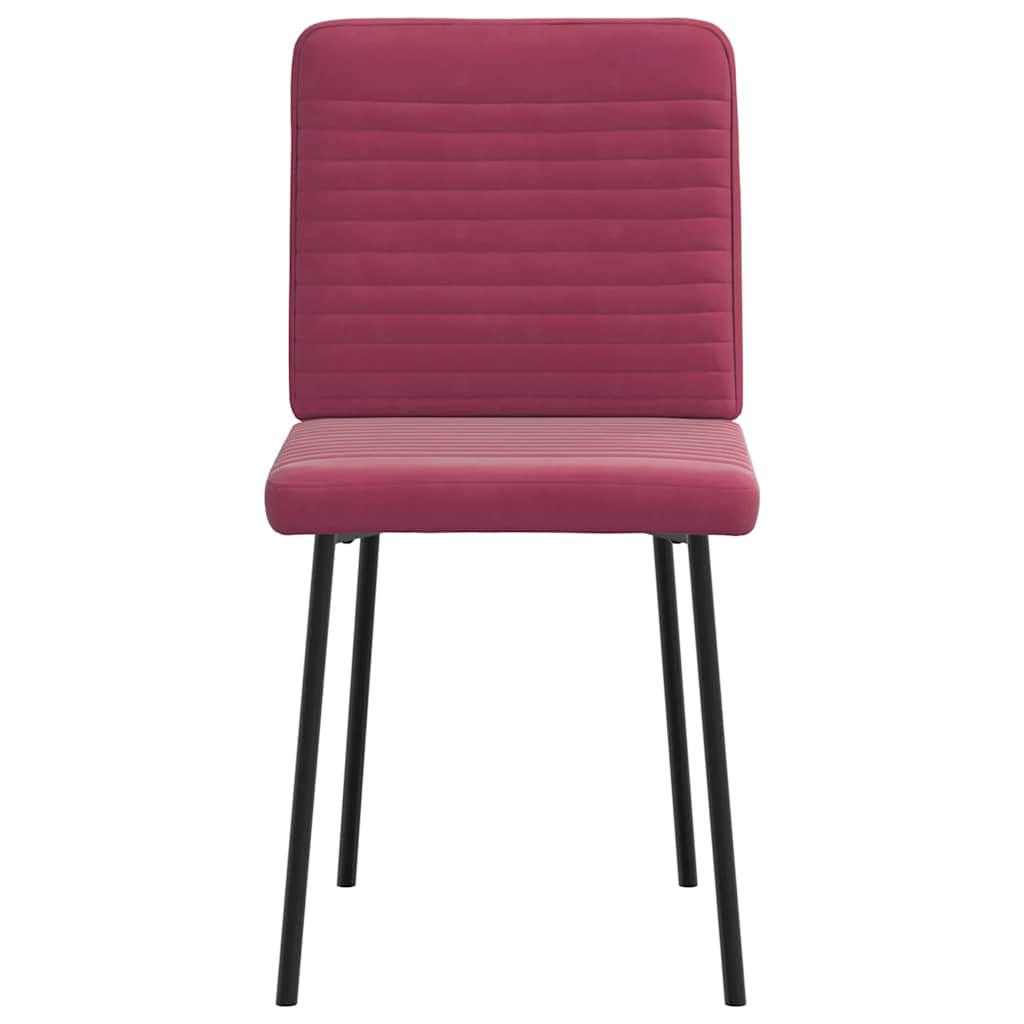 Cadeiras de jantar 6 pcs veludo vermelho tinto