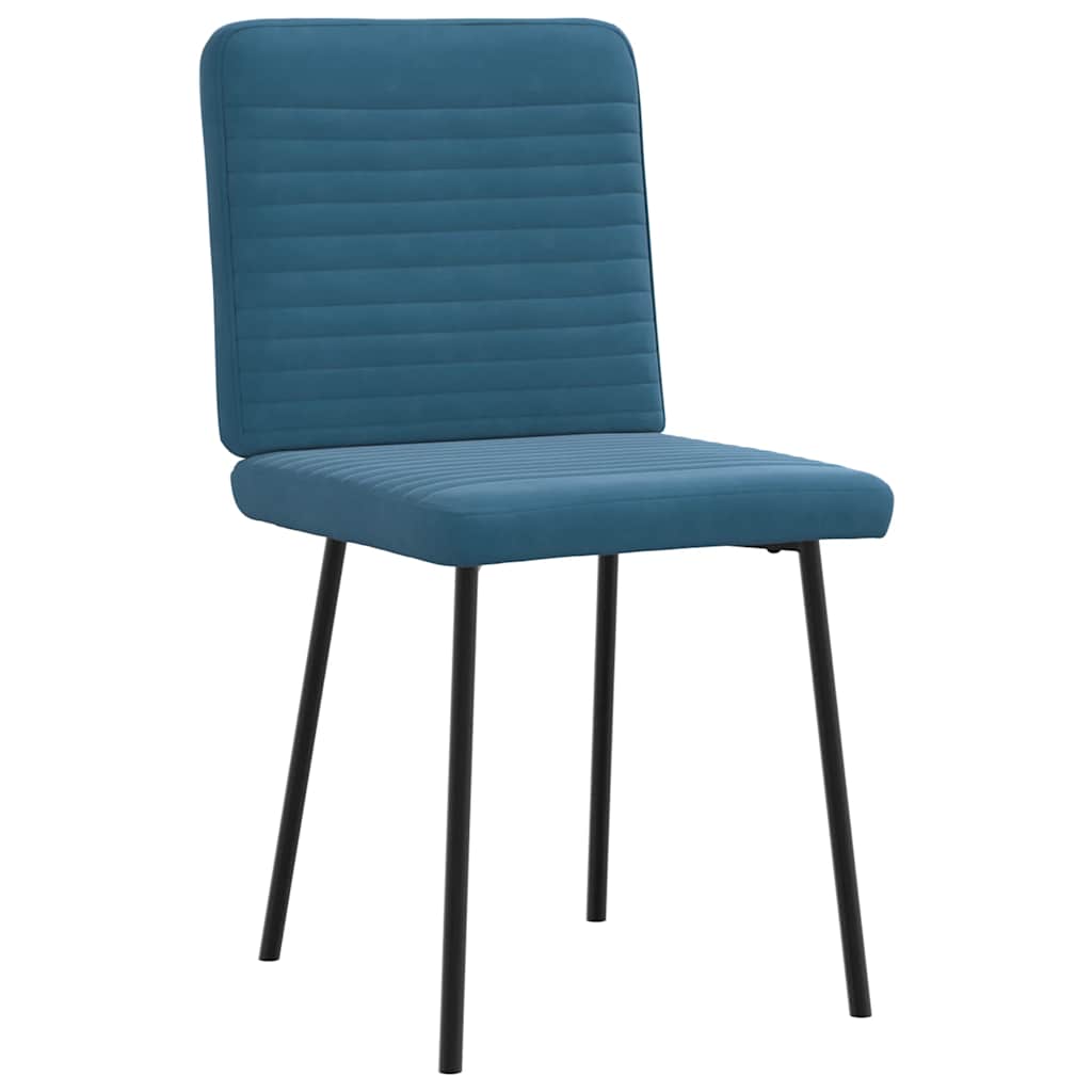 Cadeiras de jantar 6 pcs veludo azul
