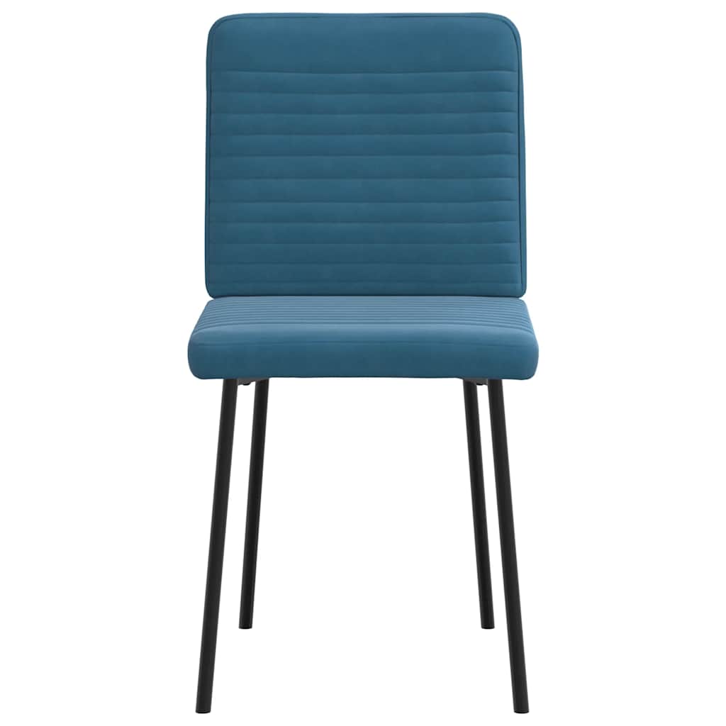 Cadeiras de jantar 6 pcs veludo azul