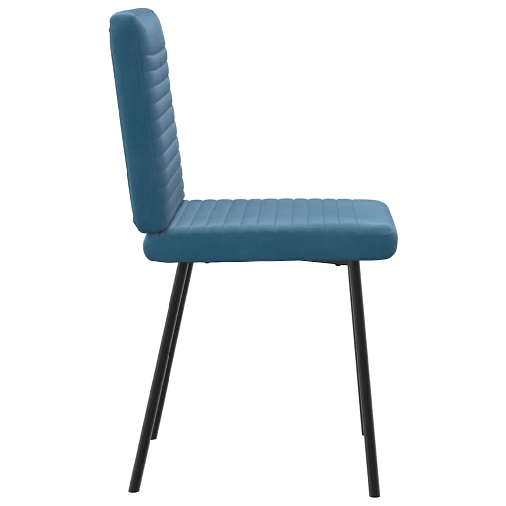 Cadeiras de jantar 6 pcs veludo azul