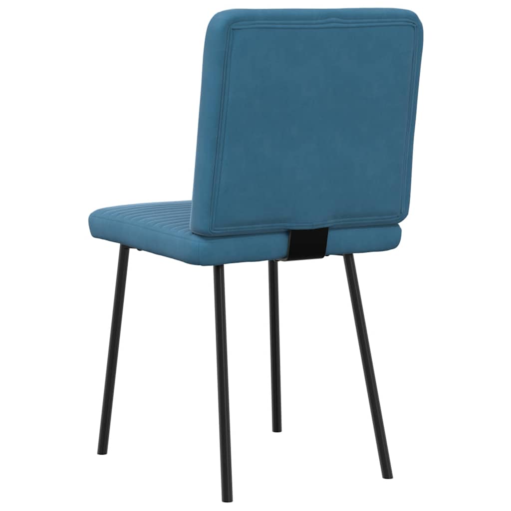 Cadeiras de jantar 6 pcs veludo azul