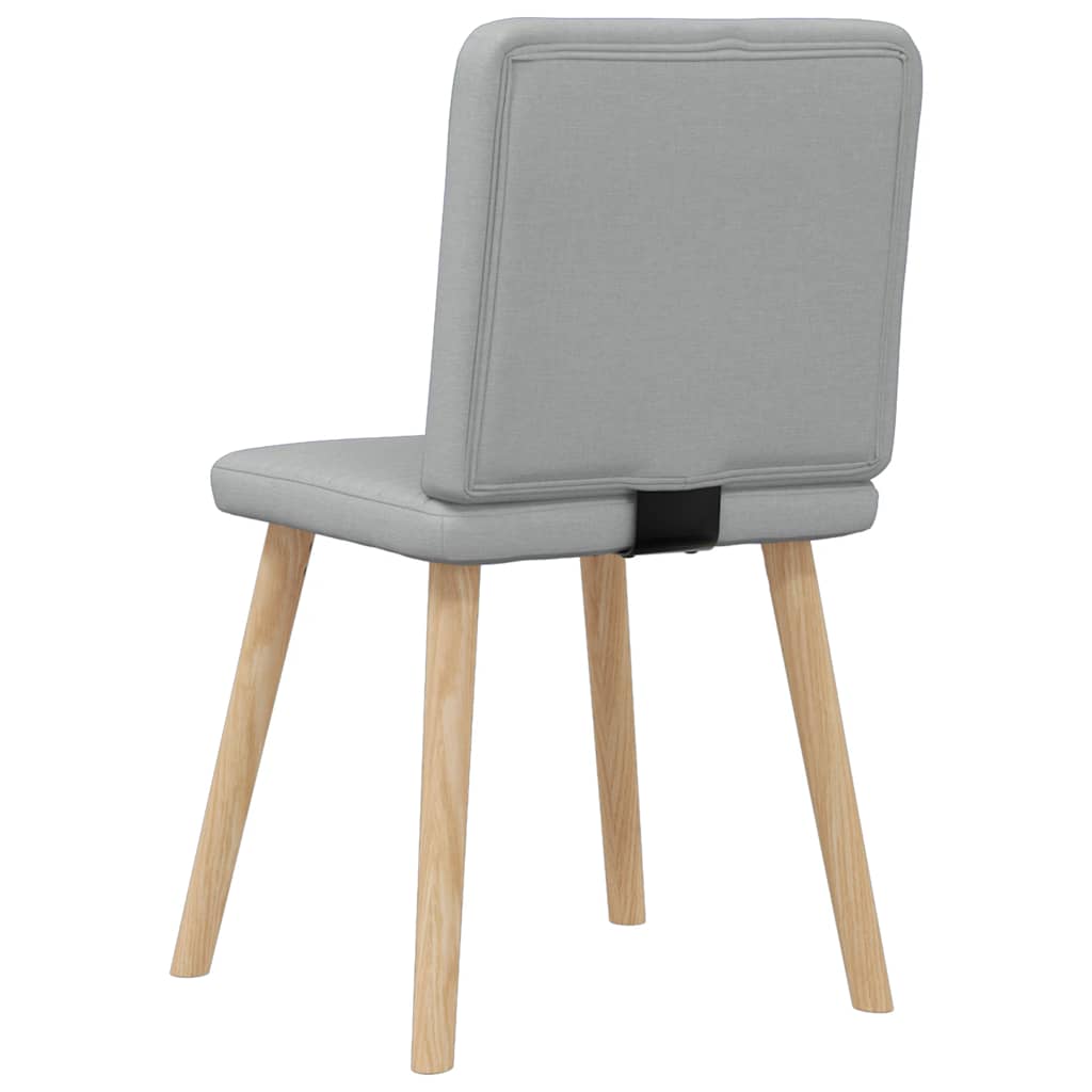 Cadeiras de jantar 6 pcs tecido cinzento-claro