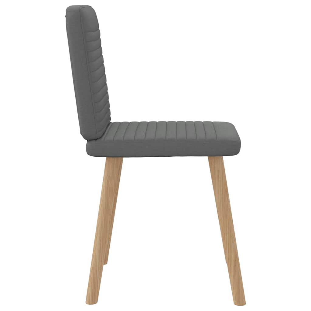 Cadeiras de jantar 6 pcs tecido cinzento-escuro