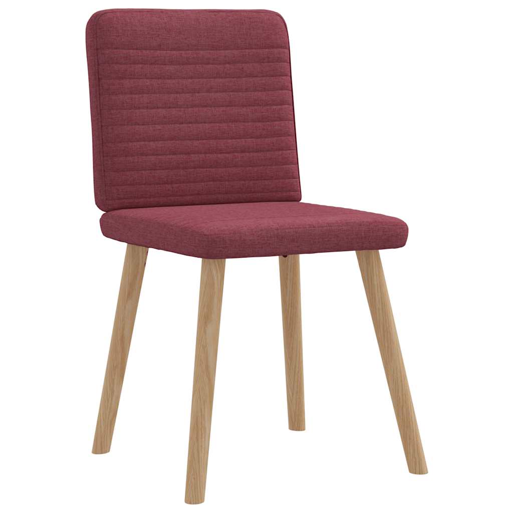 Cadeiras de jantar 6 pcs tecido vermelho-tinto