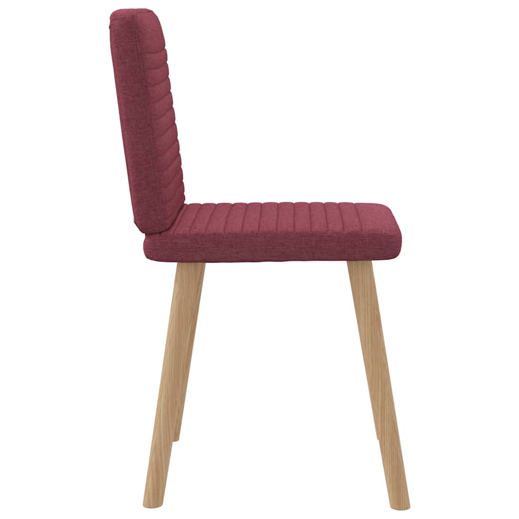 Cadeiras de jantar 6 pcs tecido vermelho-tinto
