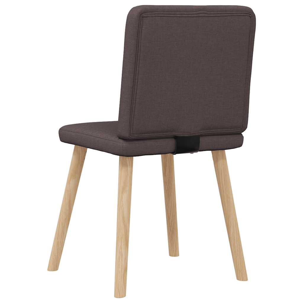 Cadeiras de jantar 6 pcs tecido castanho-escuro