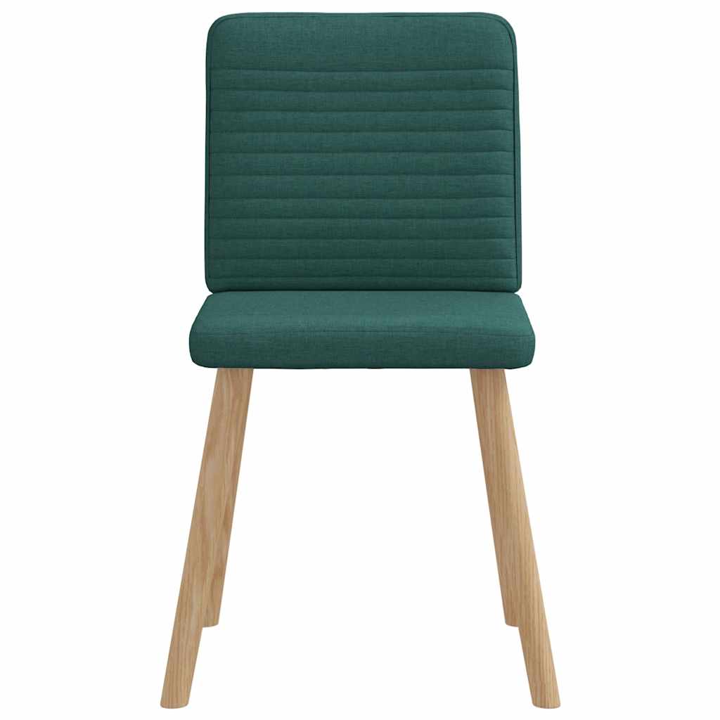 Cadeiras de jantar 6 pcs tecido verde-escuro