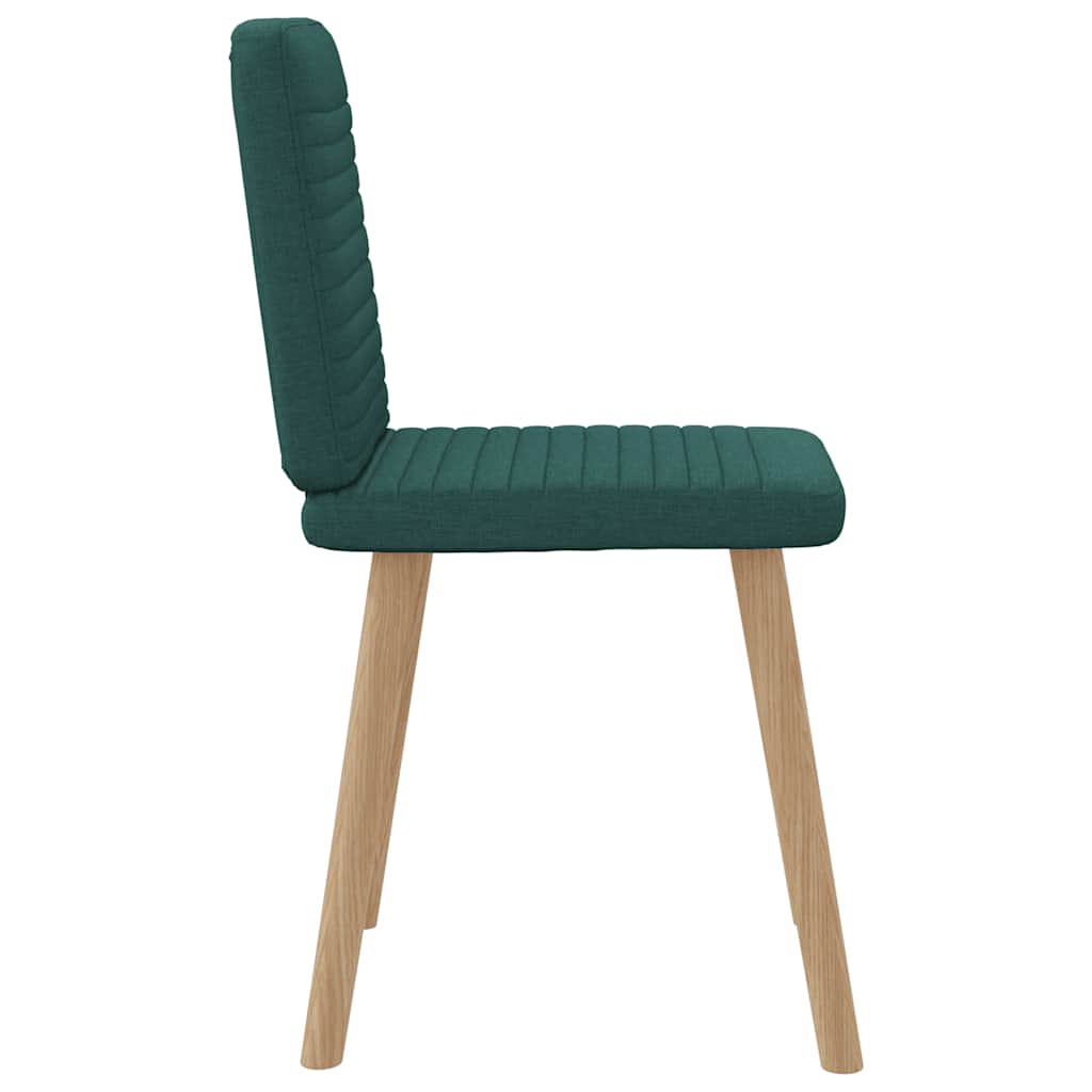 Cadeiras de jantar 6 pcs tecido verde-escuro