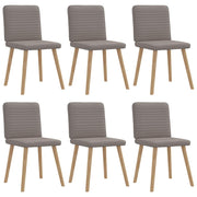Cadeiras de jantar 6 pcs tecido cinzento-acastanhado