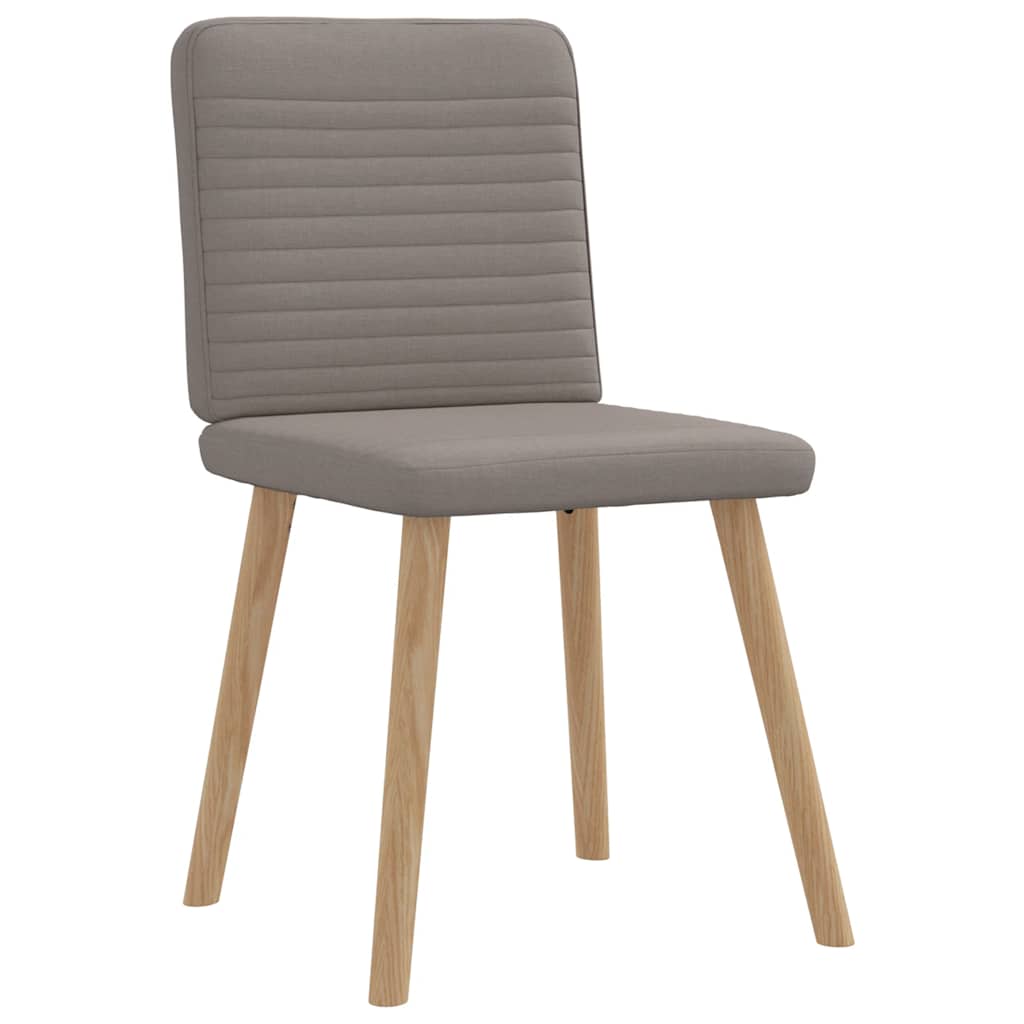 Cadeiras de jantar 6 pcs tecido cinzento-acastanhado