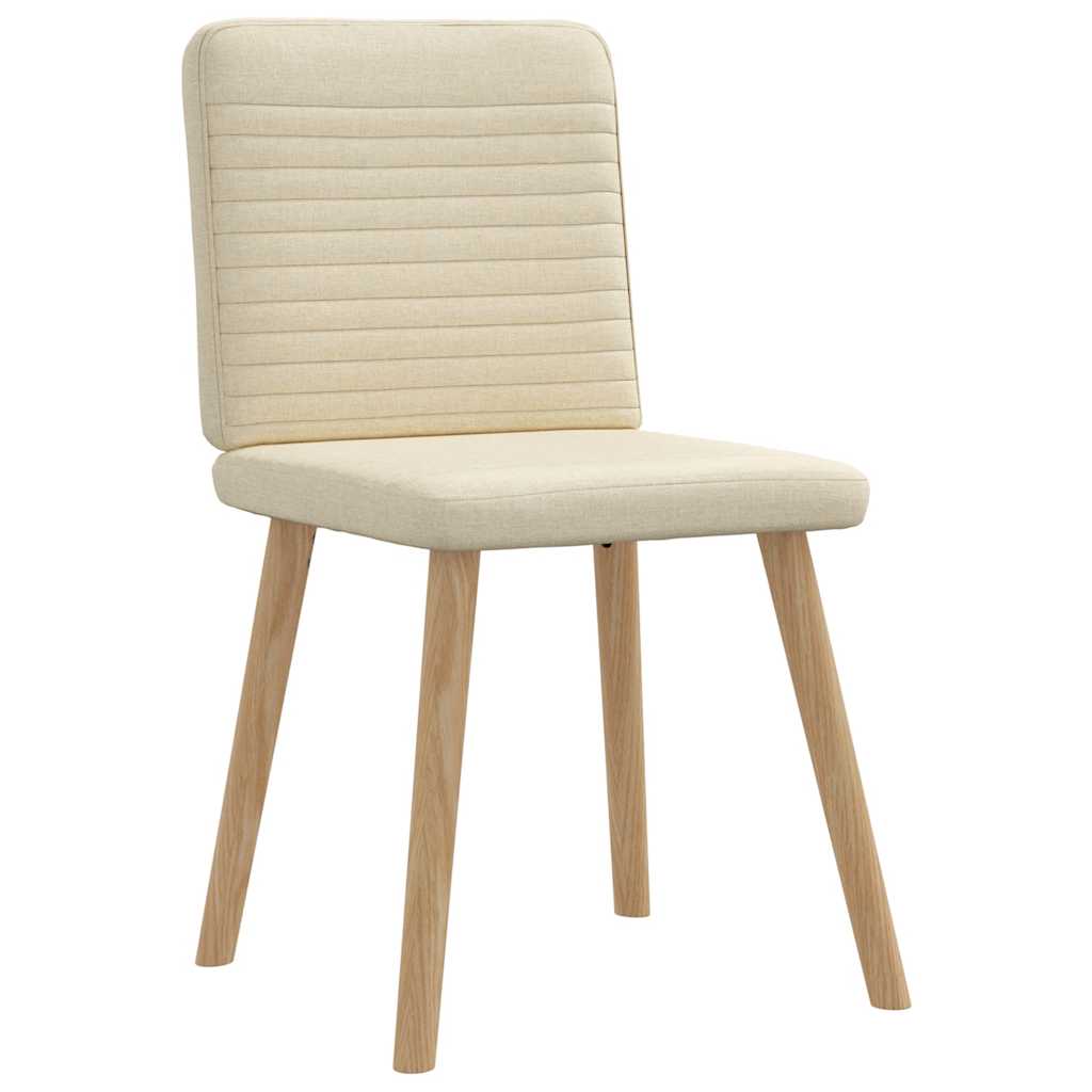 Cadeiras de jantar 6 pcs tecido cor creme