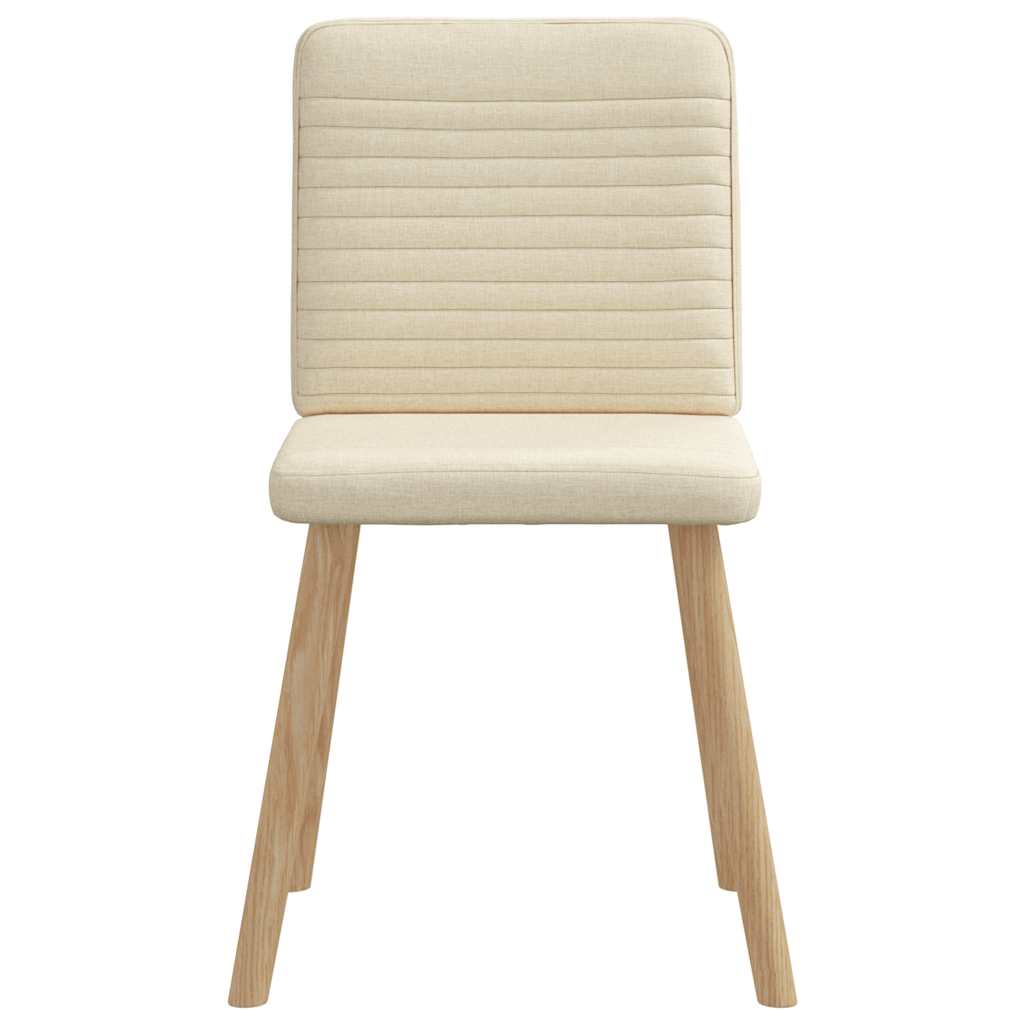Cadeiras de jantar 6 pcs tecido cor creme