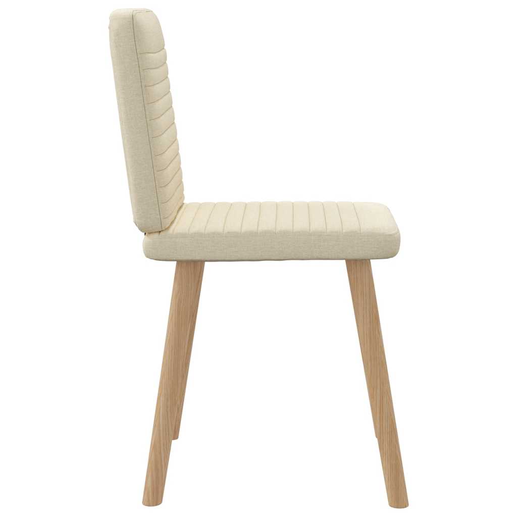 Cadeiras de jantar 6 pcs tecido cor creme