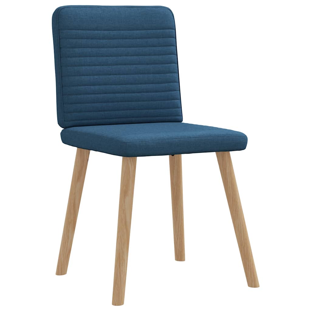 Cadeiras de jantar 6 pcs tecido azul