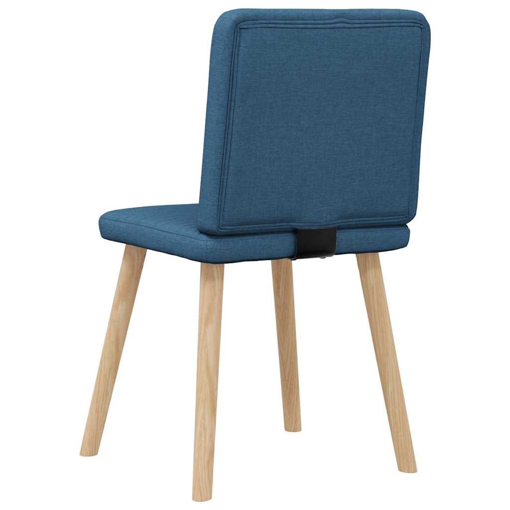Cadeiras de jantar 6 pcs tecido azul