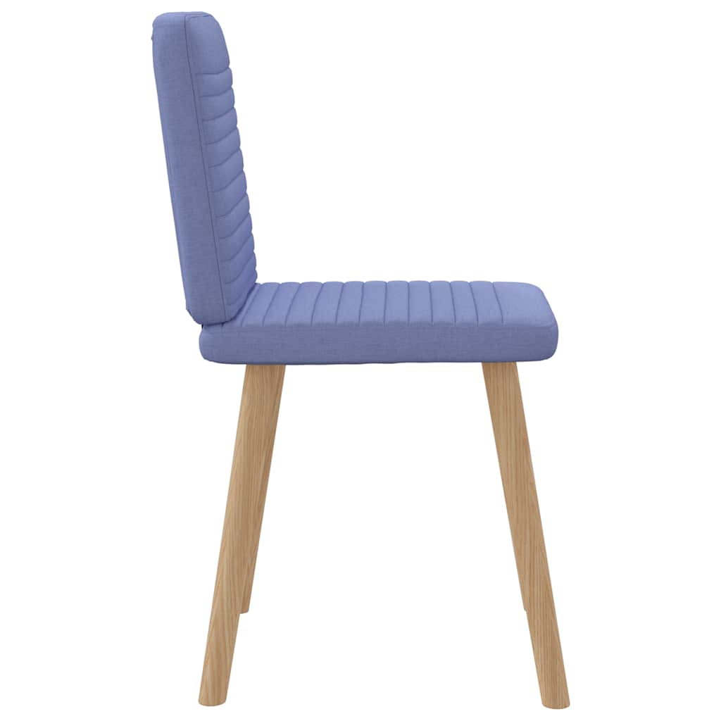 Cadeiras de jantar 6 pcs Jeans Tecido Azul