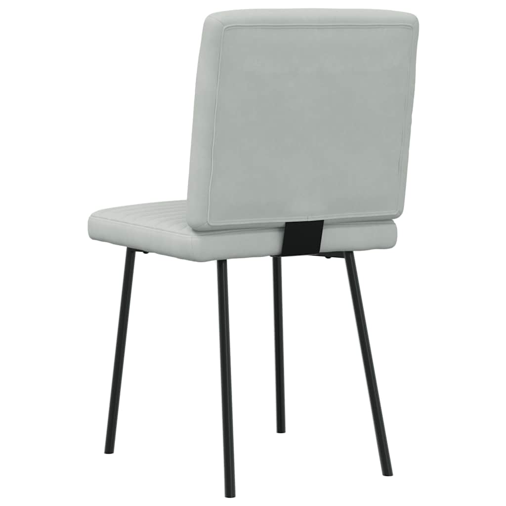 Cadeiras de jantar 6 pcs veludo cinzento-claro