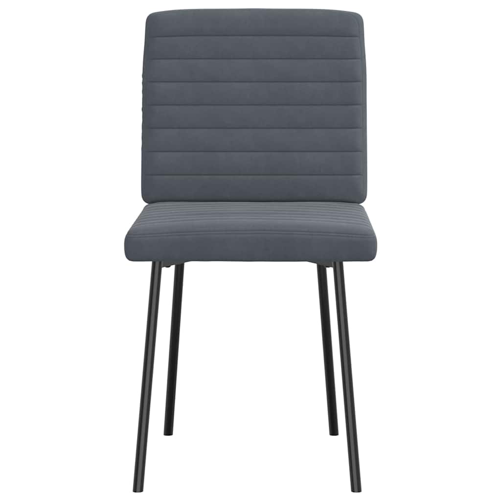 Cadeiras de jantar 6 pcs veludo cinzento-escuro