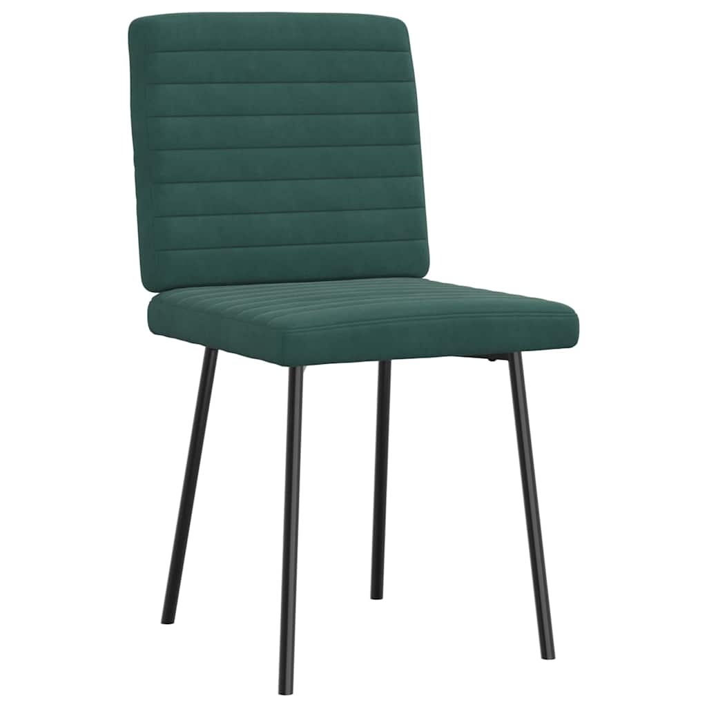 Cadeiras de jantar 6 pcs veludo verde-escuro