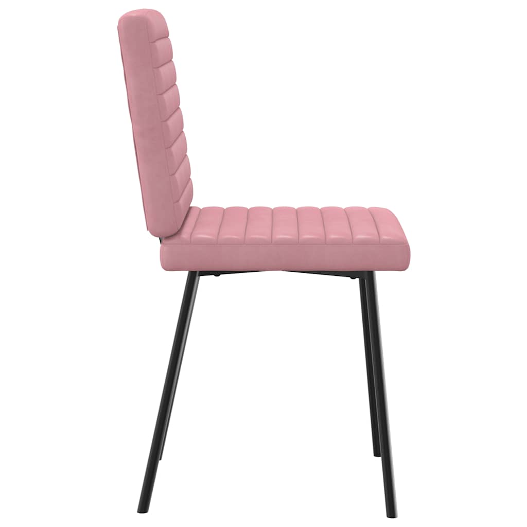 Cadeiras de jantar 6 pcs veludo rosa