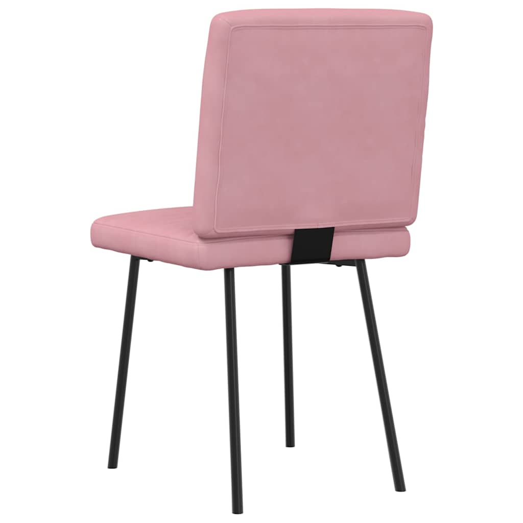 Cadeiras de jantar 6 pcs veludo rosa
