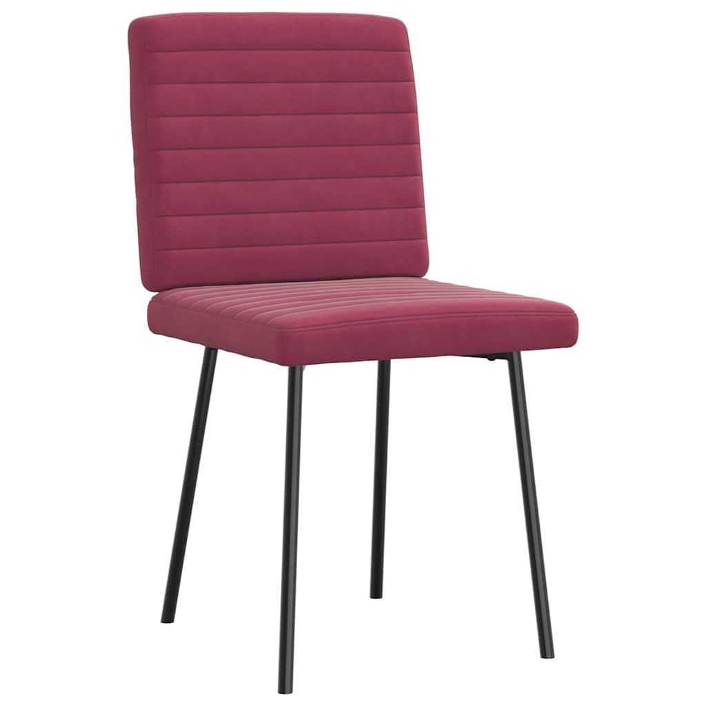 Cadeiras de jantar 6 pcs veludo vermelho tinto
