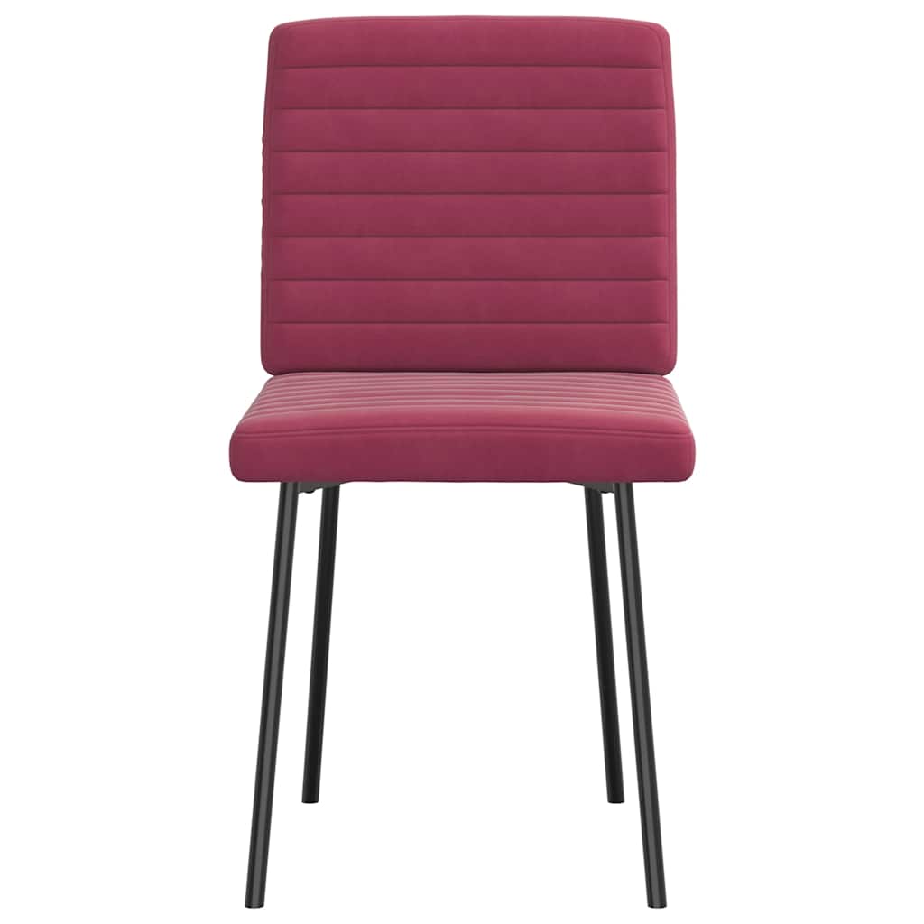 Cadeiras de jantar 6 pcs veludo vermelho tinto