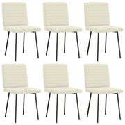 Cadeiras de jantar 6 pcs veludo cor creme
