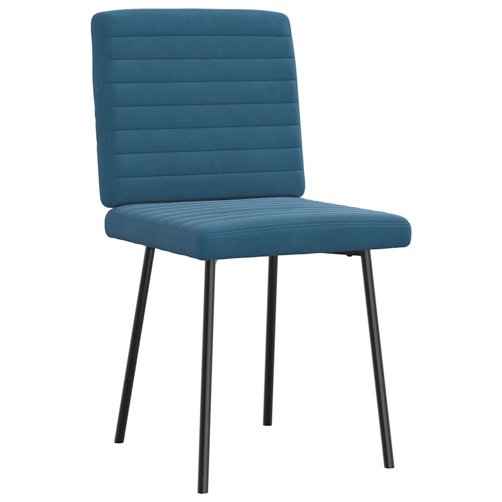 Cadeiras de jantar 6 pcs veludo azul