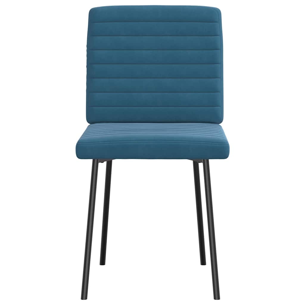 Cadeiras de jantar 6 pcs veludo azul