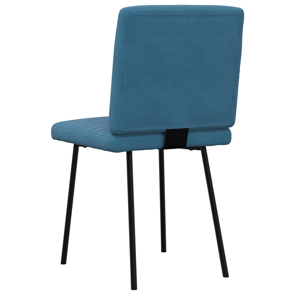Cadeiras de jantar 6 pcs veludo azul