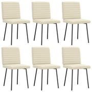 Cadeiras de jantar 6 pcs couro artificial cor creme