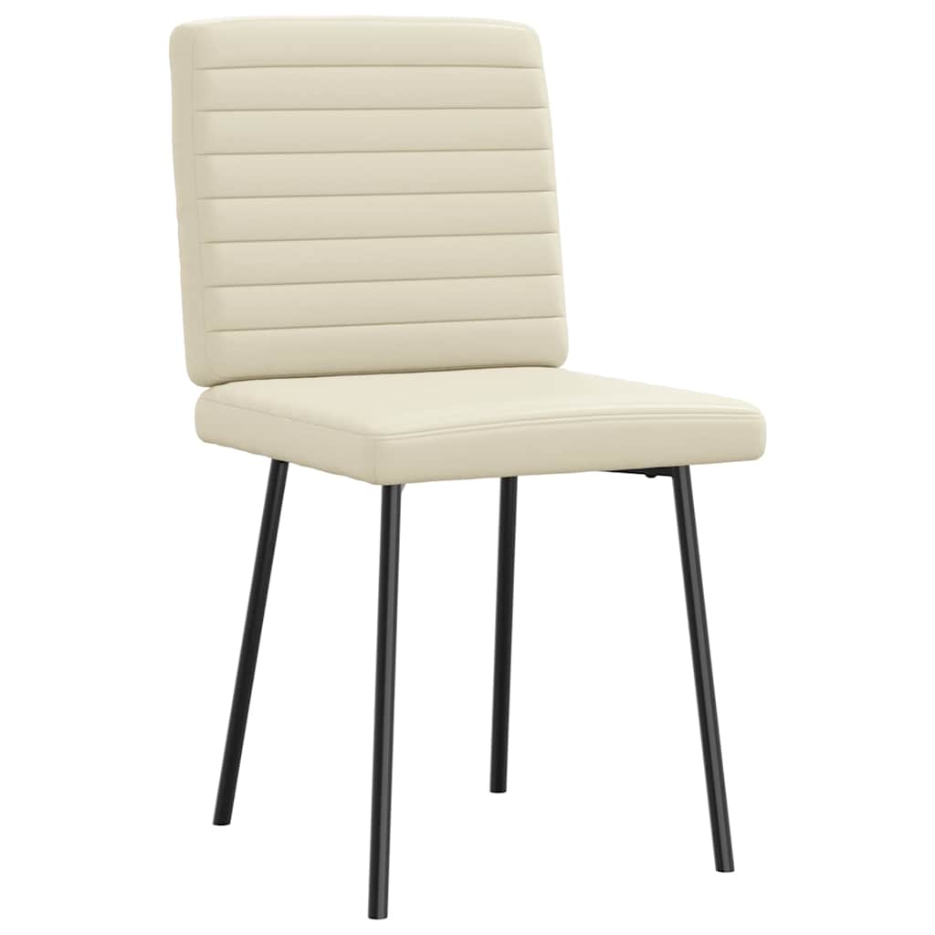 Cadeiras de jantar 6 pcs couro artificial cor creme