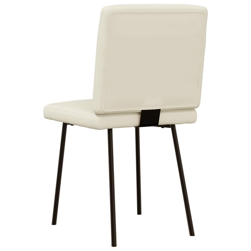 Cadeiras de jantar 6 pcs couro artificial cor creme