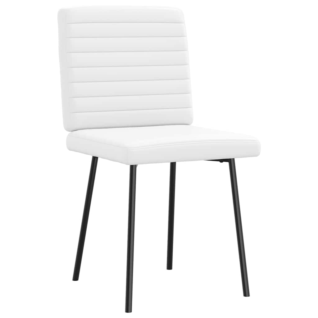 Cadeiras de jantar 6 pcs couro artificial branco
