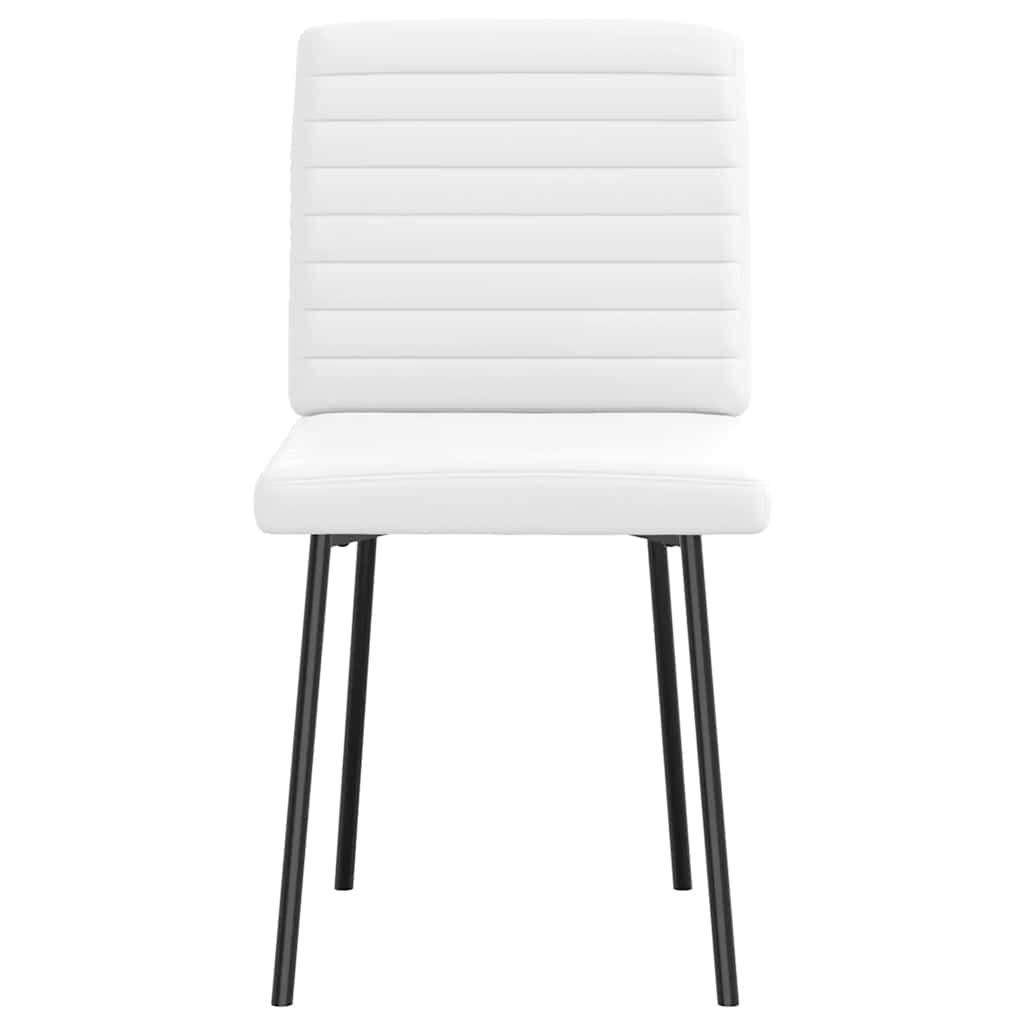Cadeiras de jantar 6 pcs couro artificial branco