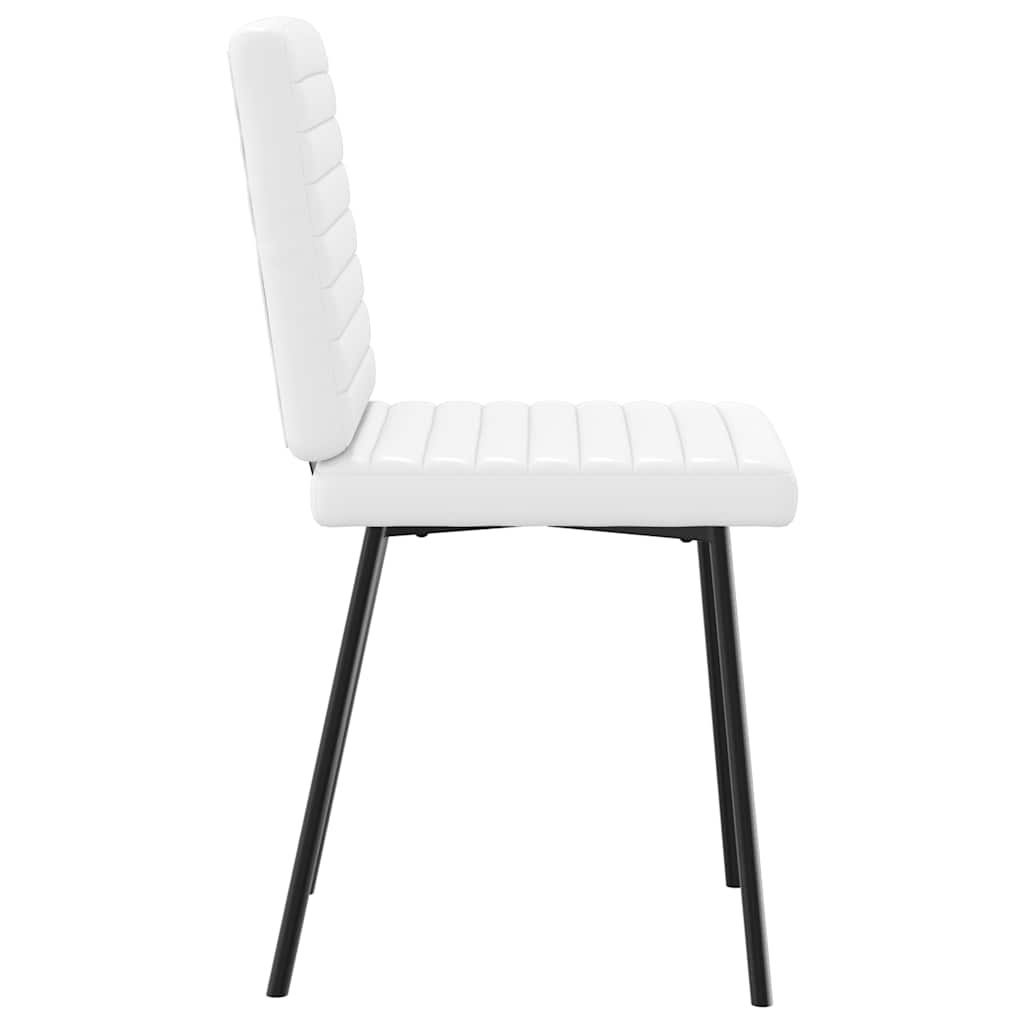 Cadeiras de jantar 6 pcs couro artificial branco