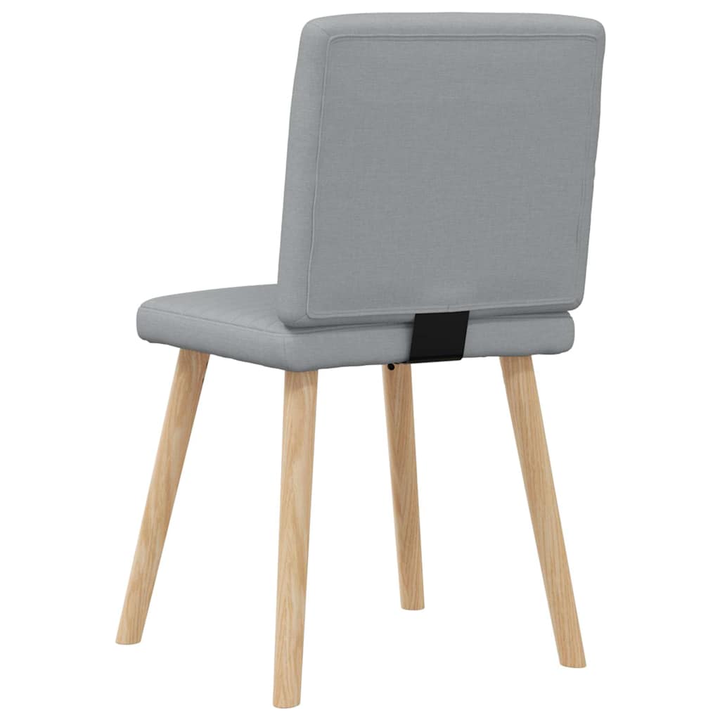 Cadeiras de jantar 6 pcs tecido cinzento-claro