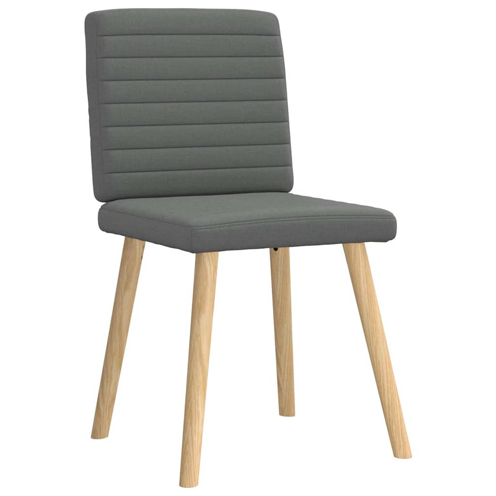 Cadeiras de jantar 6 pcs tecido cinzento-escuro