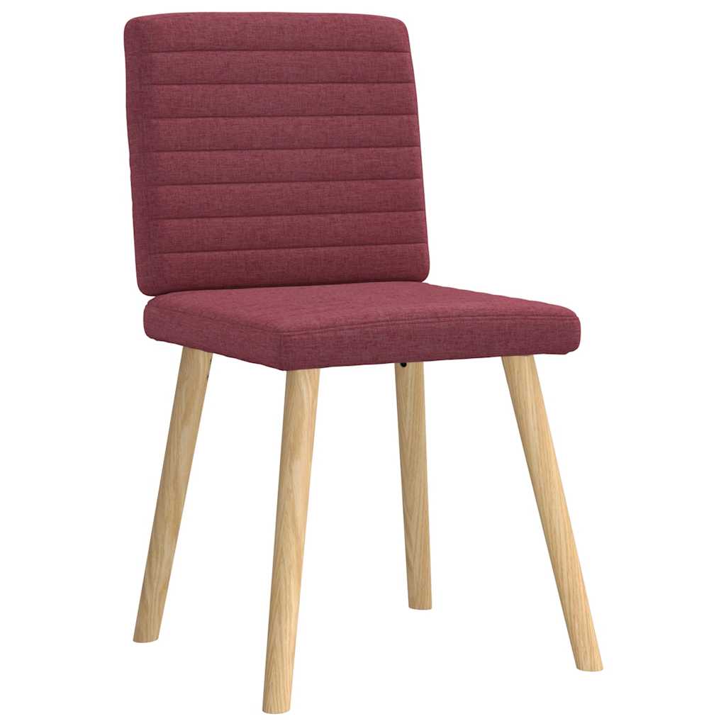 Cadeiras de jantar 6 pcs tecido vermelho-tinto