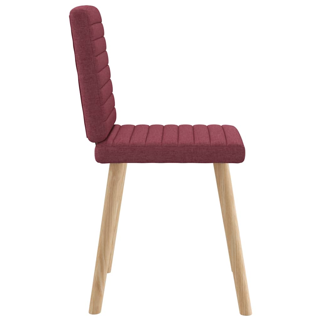 Cadeiras de jantar 6 pcs tecido vermelho-tinto