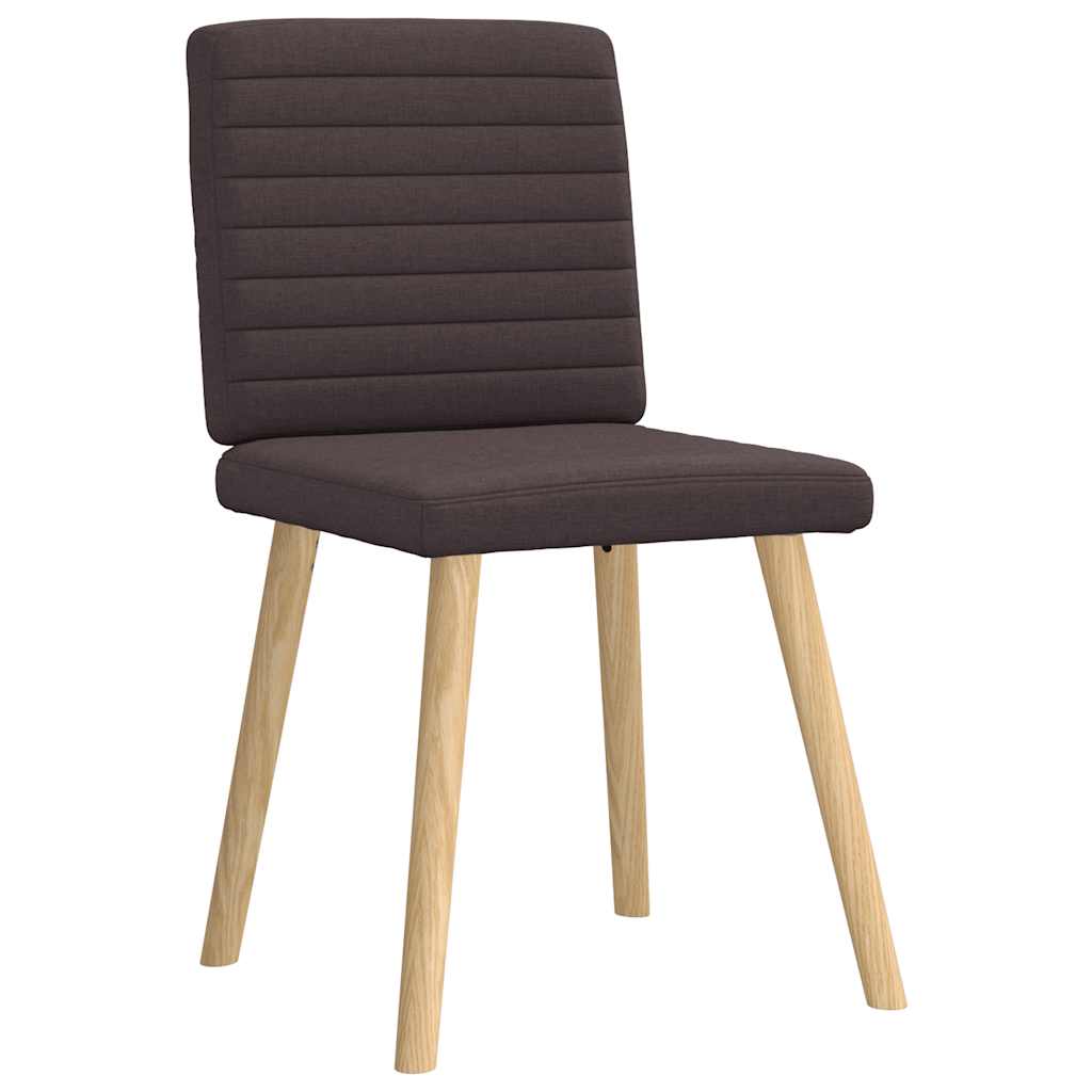 Cadeiras de jantar 6 pcs tecido castanho-escuro