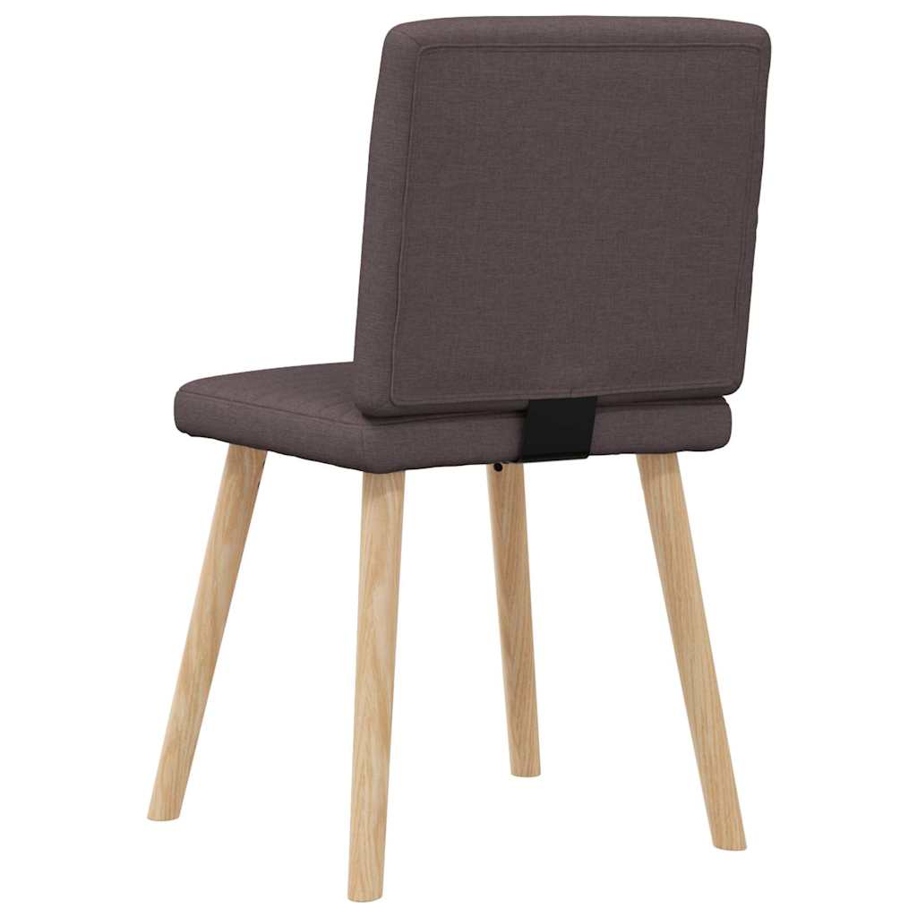 Cadeiras de jantar 6 pcs tecido castanho-escuro
